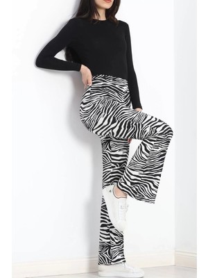 Kaite Desenli Ispanyol Pantolon Zebra - 20549.1595.