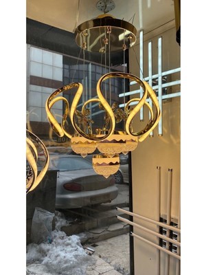 NZL Lighting 3 Renk Modern Sarkıt Toplu Kelebekli Ledli Otuma Odası Avize ve Salon Avize