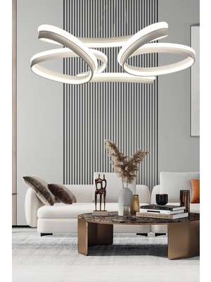 NZL Lighting Yüksek Aydınlatmalı Kalın Kasa Papatya Model Beyaz LED Avize