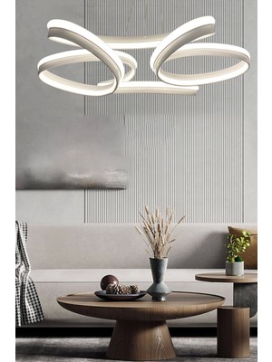 NZL Lighting Yüksek Aydınlatmalı Kalın Kasa Papatya Model Beyaz LED Avize