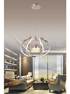 NZL Lighting Nilüfer 3 Renk Gold ( Sarı Beyaz ve Gün Işığı ) Lu x ury LED Kristal Taşlı Salon Avize Concept Oturma Odası Avize