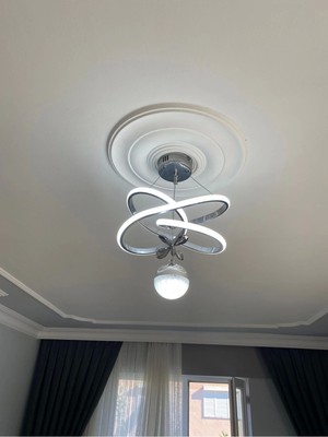 NZL Lighting Clasy Model Siyah Kumandalı 3 Renk Modern Ledli Sarkıt Yatak Odası Avize ve Ledli Avize