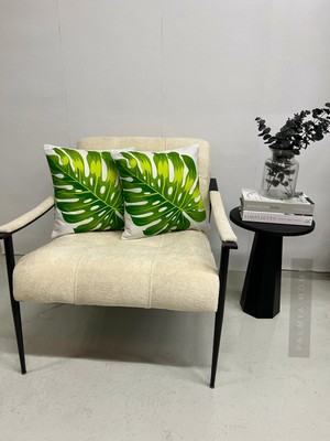 Palmia Home Yaprak Desenli Çift Taraflı Dekoratif 2'li Kırlent Kılıfı