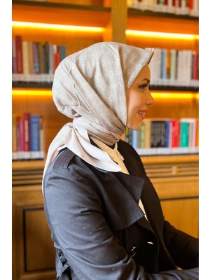 Aker Elegance Monogram Eşarp 1090500-982 Vizon