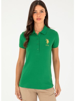 U.s. Polo Assn. Polo Yaka Yeşil Kadın T-Shirt MTS02224-011