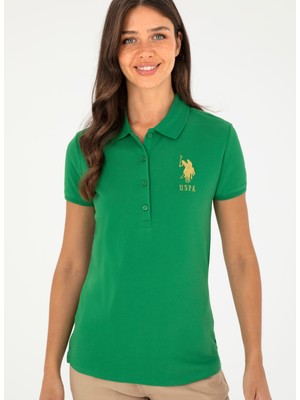 U.s. Polo Assn. Polo Yaka Yeşil Kadın T-Shirt MTS02224-011