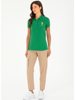 U.s. Polo Assn. Polo Yaka Yeşil Kadın T-Shirt MTS02224-011