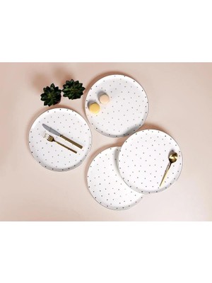 Porland Forest 28 cm Porselen Servis Seti 4 Kişilik Şık Desenli Tabaklar