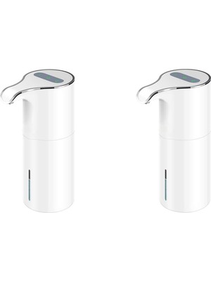 2x Sabunluk Otomatik - Fotoselli USB Şarj Edilebilir Elektrikli Köpük Sabunluk Ayarlanabilir Su Geçirmez 450 ml Beyaz (Yurt Dışından)