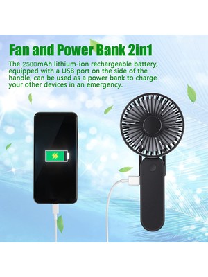 Sunshinee El Fanı, Taşınabilir Mini USB Fan 3 Hız Modu, Ev Ofis Dış Mekan Seyahati Için 180° Katlanabilir Saplı Sessiz Masaüstü (Yurt Dışından)