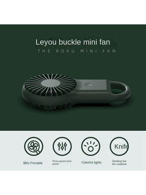 Mini Kolu Fan Akülü Karabina USB Mini Fan Taşınabilir Fan Kamp Seyahat Ev ile Uyumlu Turuncu (Yurt Dışından)