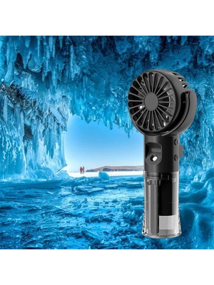 F4 El Misting Fan Nemlendirici Asılı Boyun Katlanır Mini Fan, Siyah (Yurt Dışından)