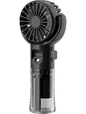 F4 El Misting Fan Nemlendirici Asılı Boyun Katlanır Mini Fan, Siyah (Yurt Dışından)