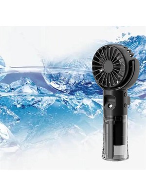 F4 El Misting Fan Nemlendirici Asılı Boyun Katlanır Mini Fan, Siyah (Yurt Dışından)