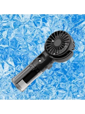 F4 El Misting Fan Nemlendirici Asılı Boyun Katlanır Mini Fan, Siyah (Yurt Dışından)