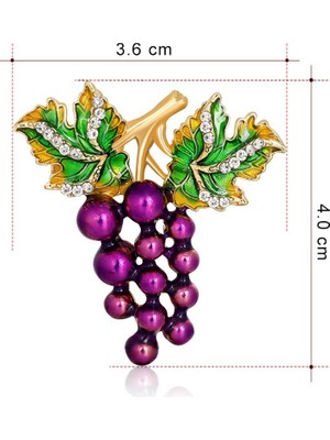 Sunshinee Kadınlar Için Rhinestone Üzüm Broş Zarif Meyve Broş Pin Bayanlar Parti Giysiler Gelin Hediyeler Moda Takı (Yurt Dışından)