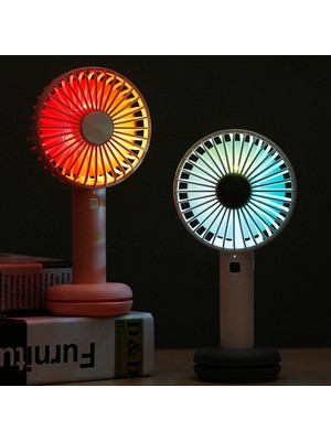 Sunshinee Taşınabilir El Fan Mini USB Kişisel Masa Masası 3 Hız Hava Soğutucu Açık Seyahat Için Gece Işık Tabanı Ile, Mavi (Yurt Dışından)