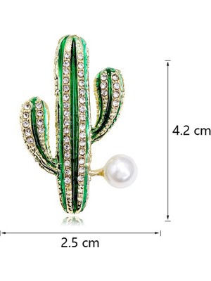 Sunshinee Kaktüs Şekli Broş Rhinestones Broş Pins Takım Elbise Kazak Aksesuarları Takı Kadınlar Için Klip (Yurt Dışından)