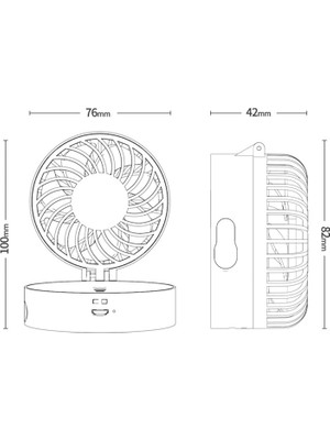 Taşınabilir Yaz Mini El Katlanır Fan USB Şarj Edilebilir Klima Nemlendirici Renkli LED Gece Lambası (Yurt Dışından)