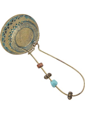 Sunshinee Kadınlar Için Vintage Antik Yuvarlak Mavi Taş Hollow Dangle Küpe (Yurt Dışından)