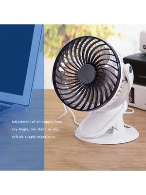 Sunshinee D601 Klipsli Fan, USB Güç Kaynağı, 2 Hızlı 360 Derece Dönen Masaüstü Fanı, Kablolu Versiyon (Pembe, Şarj Edilebilir) (Yurt Dışından)