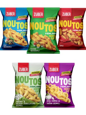 Züber Noutos Atıştırmalık Karma Paketi 55g x 5 Adet (Ege, Kajun, Chili, Yoğurt, Ekşi Krema)