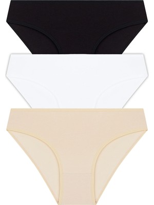 COTTONHILL Basic Pamuklu Kadın Bikini Külot 3'lü Paket - 8