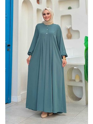 Düğme Detaylı Elbise 6028 Mint