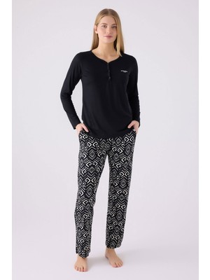 Pierre Cardin 8871 Kadın Uzun Kol Pijama Takım