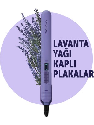 Grundig HS 7032 Botanika Lavanta Yağı Kaplı Plakalı İyonik Saç Düzleştirici