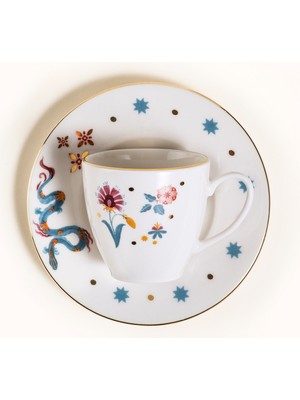 Gediz Porselen Kahve Seti 80 ml Renkli