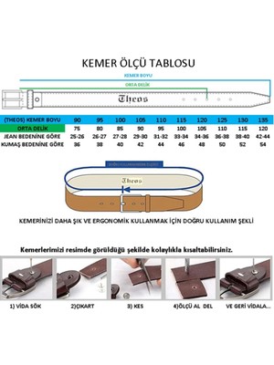 Theos Siyah Kadın 2,5 Cm Kemer