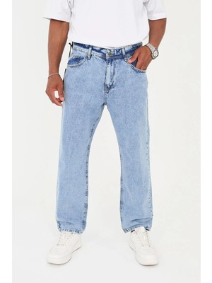 Enzim Jeans Erkek Pamuk Baggy Kot Pantolon