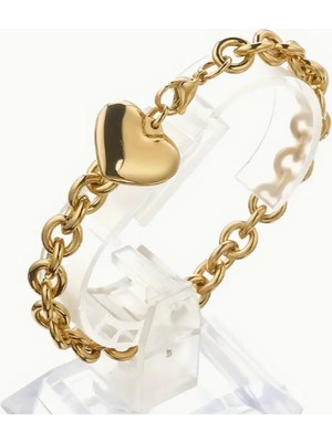 22 Ayar Gold Rengi Kadın Kalpli Bileklik