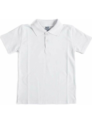Polo Yaka Tişört Alm Kısa Kol 6-16 Yaş Çocuk Beyaz Okul Tişört/t-Shirt 12-13 Yaş