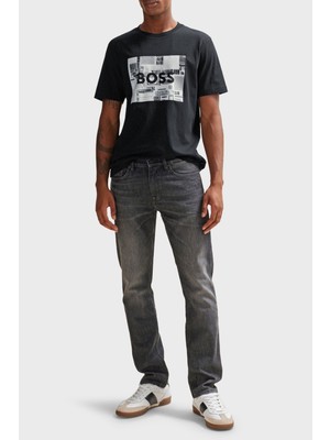 Boss Baskılı % 100 Pamuk Regular Fit Bisiklet Yaka T Shirt Erkek T Shirt 50510009 001