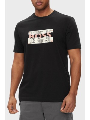 Boss % 100 Pamuk Regular Fit Bisiklet Yaka Logolu T Shirt Erkek T Shirt 50515829 001