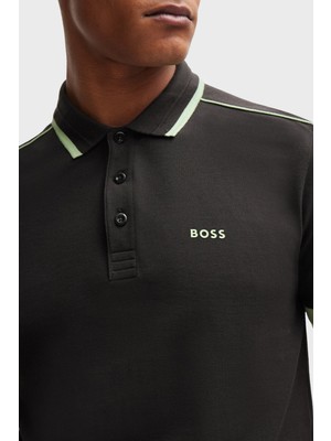 Boss Şeritli % 100 Pamuk Regular Fit Düğmeli Polo Yaka T Shirt Erkek Polo Yaka T Shirt 50512995 016