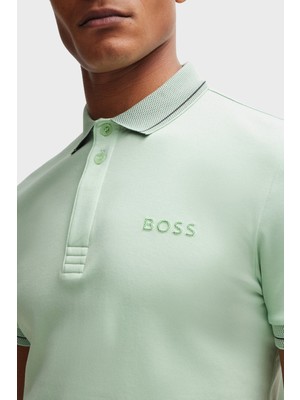 Boss Interlok Pamuklu Slim Fit Polo Yaka T Shirt Erkek Polo Yaka T Shirt 50512892 388