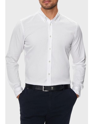 Boss Pamuk Karışımlı Slim Fit Logolu Gömlek Erkek Gömlek 50520291 100