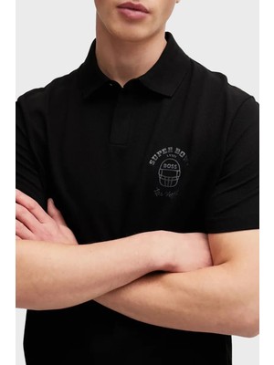 Boss Baskılı Pamuklu Regular Fit Düğmeli Polo Yaka T Shirt Erkek Polo Yaka T Shirt 50510839 001