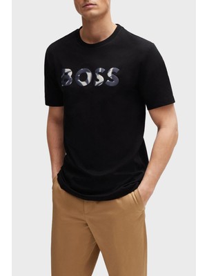 Boss % 100 Pamuk Regular Fit Bisiklet Yaka Logolu T Shirt Erkek T Shirt 50513382 001