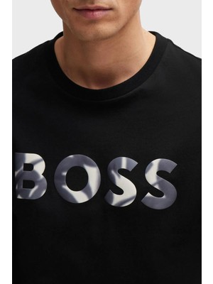 Boss % 100 Pamuk Regular Fit Bisiklet Yaka Logolu T Shirt Erkek T Shirt 50513382 001