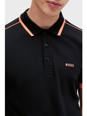 Boss Şeritli % 100 Pamuk Regular Fit Düğmeli Polo Yaka T Shirt Erkek Polo Yaka T Shirt 50512995 001