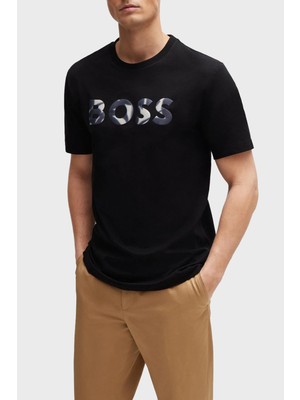 Boss % 100 Pamuk Regular Fit Bisiklet Yaka Logolu T Shirt Erkek T Shirt 50513382 001