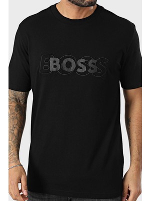 Boss % 100 Pamuk Regular Fit Bisiklet Yaka Logolu T Shirt Erkek T Shirt 50531271 001