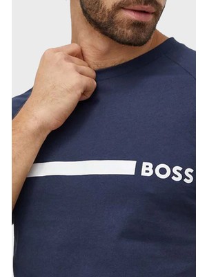 Boss % 100 Pamuk Slim Fit Bisiklet Yaka Logolu T Shirt Erkek T Shirt 50517970 426