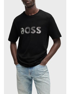 Boss % 100 Pamuk Regular Fit Bisiklet Yaka Logolu T Shirt Erkek T Shirt 50515997 001