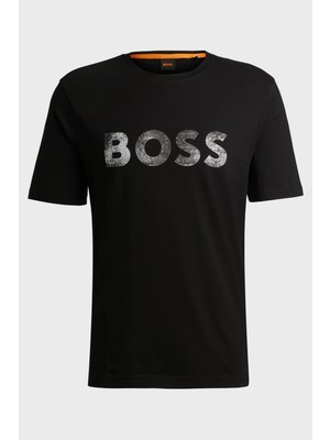 Boss % 100 Pamuk Regular Fit Bisiklet Yaka Logolu T Shirt Erkek T Shirt 50515997 001