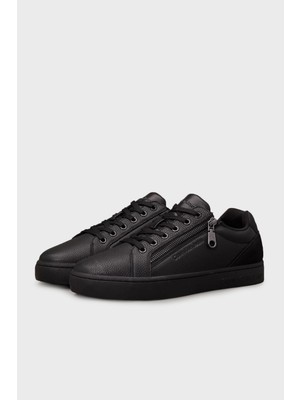 Calvin Klein  Deri Süet Detaylı Fermuarlı Sneaker Ayakkabı YM0YM012540GJ Erkek Ayakkabı YM0YM01254 0gj